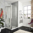 Kartell KV6 900mm Bi - Fold Shower Door 4mm Glass - Chrome - SIX900BF - TAP 'N' SHOWER