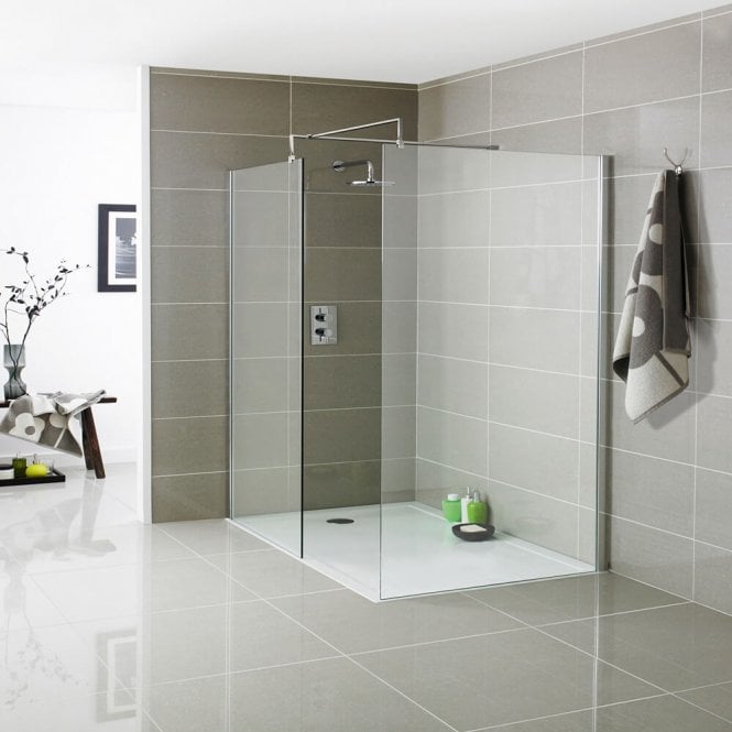 Kartell KV8 Chrome 700mm Wet Room Shower Screen 8mm Glass - EIGHT700W - TAP 'N' SHOWER
