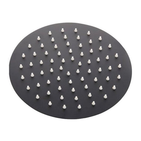 Kartell Nero Round Slimline Drench Shower Head 200mm - Matt Black - SHO152NR - TAP 'N' SHOWER