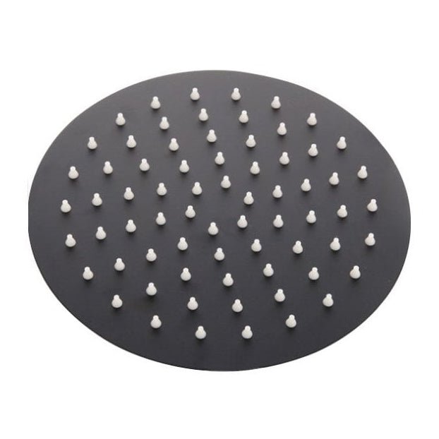 Kartell Nero Round Slimline Drench Shower Head 200mm - Matt Black - SHO152NR - TAP 'N' SHOWER