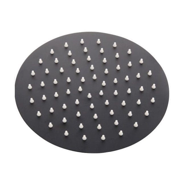 Kartell Nero Round Slimline Drench Shower Head 250mm - Matt Black - SHO153NR - TAP 'N' SHOWER