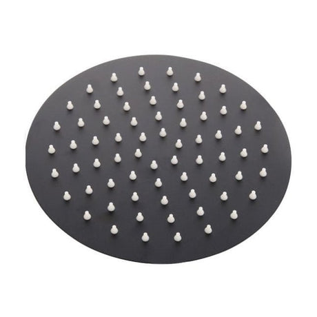 Kartell Nero Round Slimline Drench Shower Head 250mm - Matt Black - SHO153NR - TAP 'N' SHOWER