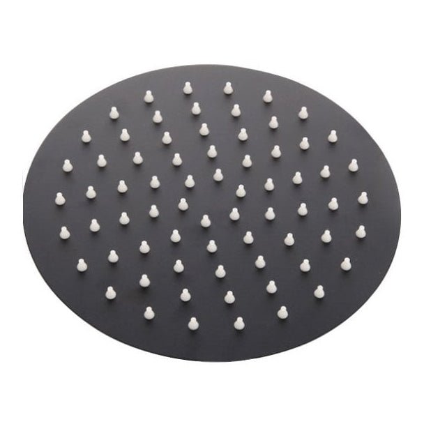 Kartell Nero Round Slimline Drench Shower Head 300mm - Matt Black - SHO154NR - TAP 'N' SHOWER