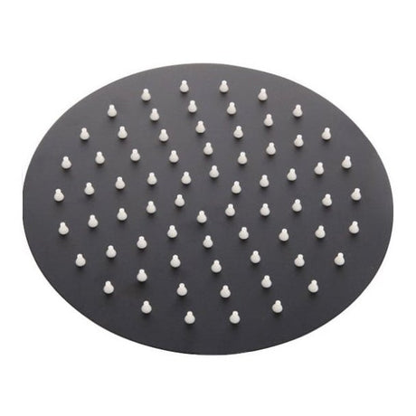 Kartell Nero Round Slimline Drench Shower Head 300mm - Matt Black - SHO154NR - TAP 'N' SHOWER