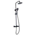 Kartell Nero Round Thermostatic Bar Shower w/ Drench Head & Handset - Matt Black - SHO052NR - TAP 'N' SHOWER