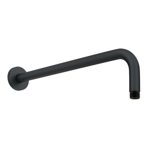 Kartell Nero Round Wall Mounted Shower Arm - Matt Black - SHO150NR - TAP 'N' SHOWER