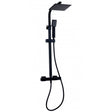 Kartell Nero Square Thermostatic Bar Shower w/ Drench Head & Handset - Matt Black - SHO050NS - TAP 'N' SHOWER