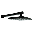 Kartell Nero Square Matt Black Wall Drench Shower Head and Wall Mounted Fixed Arm - Matt Black - SHO056NS - TAP 'N' SHOWER