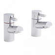 Kartell Plan Basin Pillar Taps (Pair) - Polished Chrome - TAP015PL - TAP 'N' SHOWER