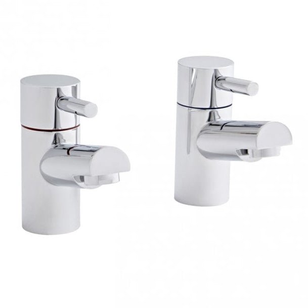 Kartell Plan Basin Pillar Taps (Pair) - Polished Chrome - TAP015PL - TAP 'N' SHOWER