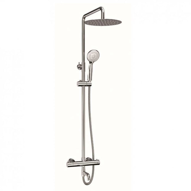 Kartell Plan Drencher Bar Shower with sliding handset and bath filler spout in chrome finish