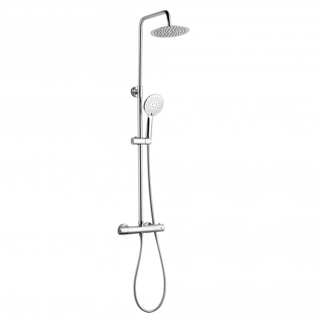 Kartell Plan Thermostatic Bar Shower with chrome drench head and handheld showerhead