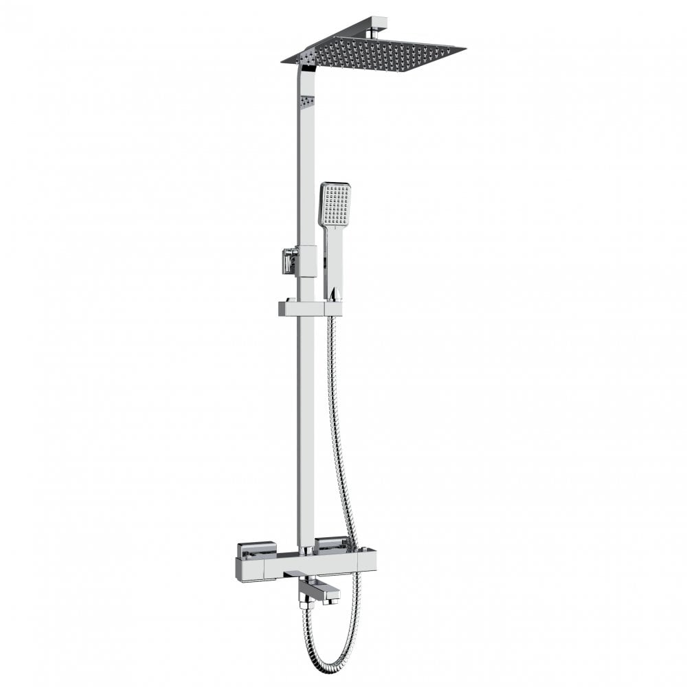 Kartell Pure Drencher Bar Shower with Sliding Handset & Bath Filler Spout - Chrome - SHO031PU - TAP 'N' SHOWER