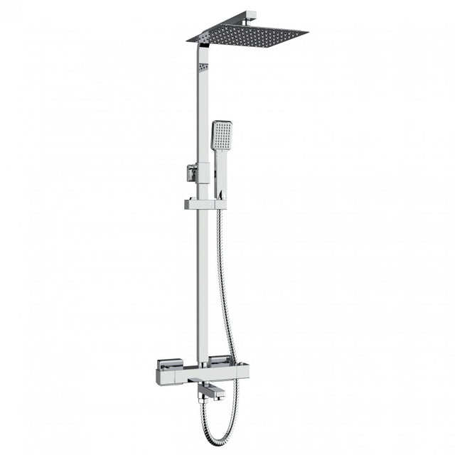 Kartell Pure Drencher Bar Shower with Sliding Handset & Bath Filler Spout - Chrome - SHO031PU - TAP 'N' SHOWER