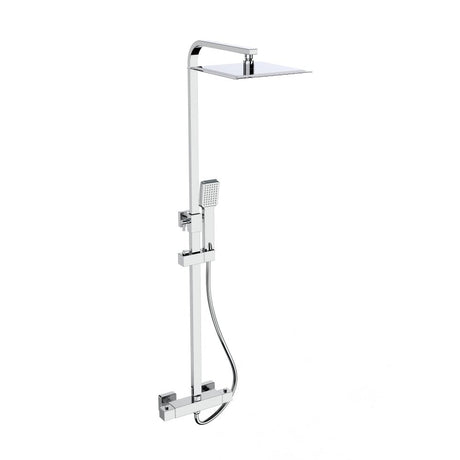 Kartell Pure Square Thermostatic Bar Shower with Drench Head & Handset - Chrome - SHO030PR - TAP 'N' SHOWER