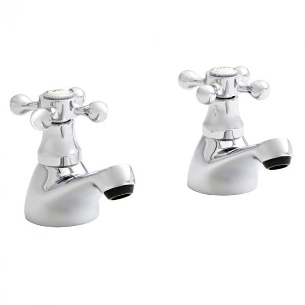 Kartell Viktory Pair Bath Pillar Taps - Polished Chrome - TAP094VI - TAP 'N' SHOWER