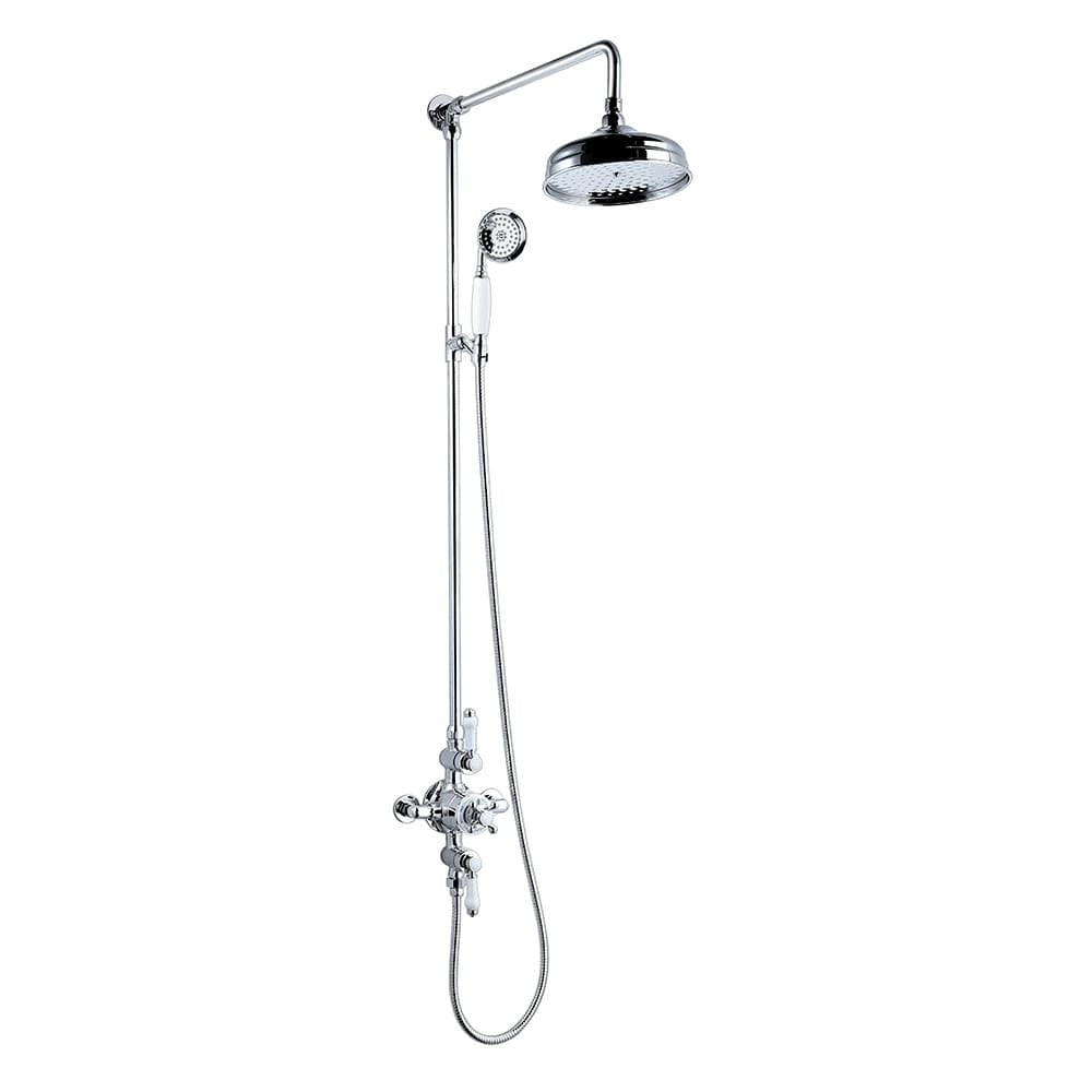 Kartell Viktory Thermostatic Drencher Shower with Sliding Handset - Chrome - SHO034VI - TAP 'N' SHOWER