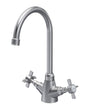 Launde Abbey Dual Handle Traditional Mono Kitchen Sink Mixer Tap - Brushed Nickel - TAP 'N' SHOWER
