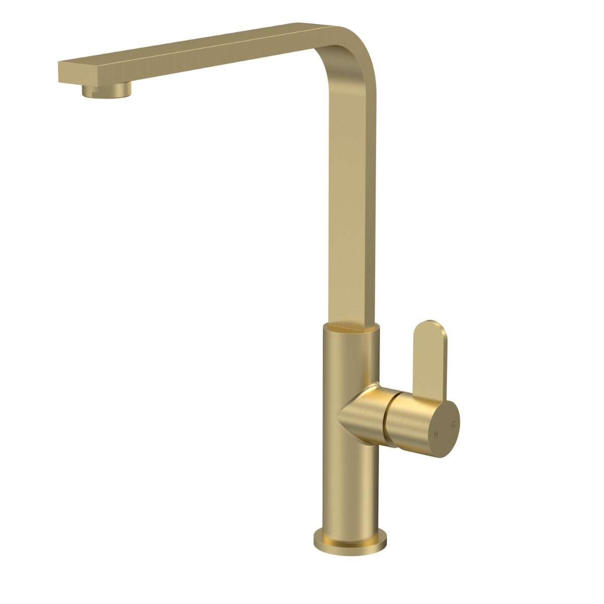 Launde Abbey 1Tap Hole Single Lever Handle Mono Kitchen Sink Mixer Tap - Brushed Brass - TAP 'N' SHOWER
