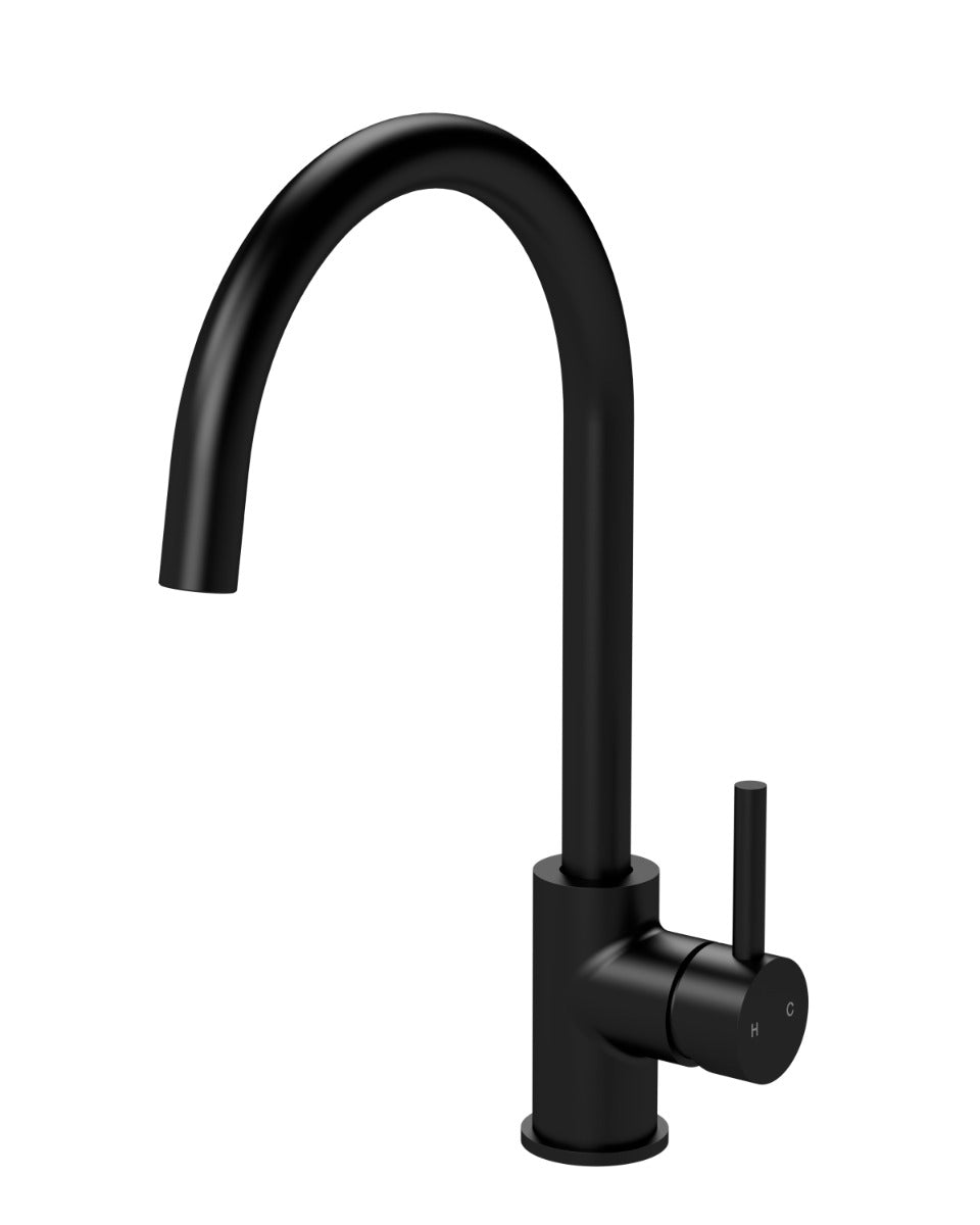 Launde Abbey Lachen Mono Kitchen Sink Mixer Tap Single Lever Handle - Matt Black - TAP 'N' SHOWER