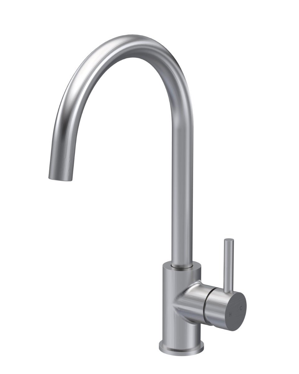 Launde Abbey 1Tap Hole Single Lever Handle Mono Kitchen Sink Mixer Tap - Brushed Nickel - TAP 'N' SHOWER