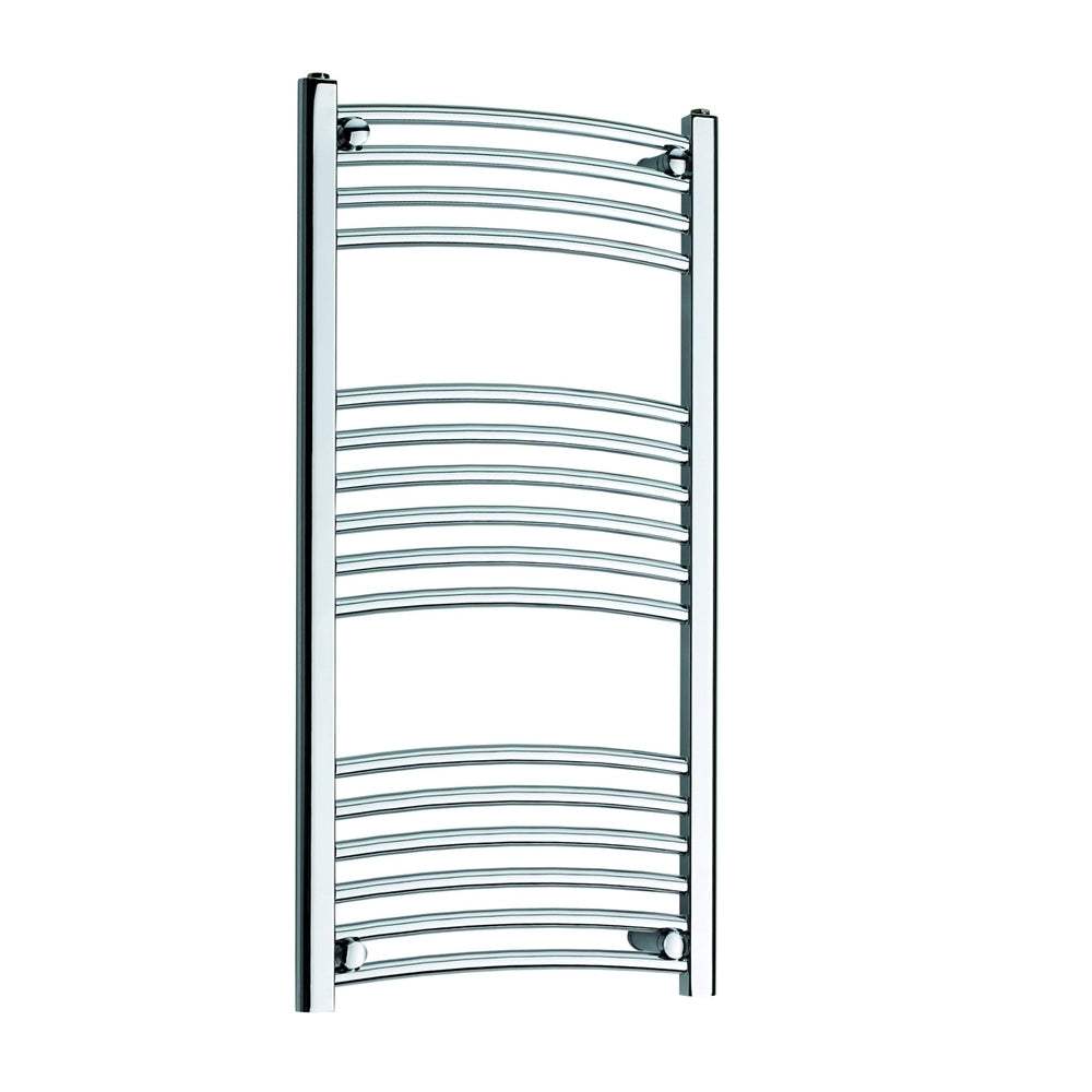 Kartell K-Rad chrome curved towel rail 1000mm high x 600mm wide for modern bathrooms