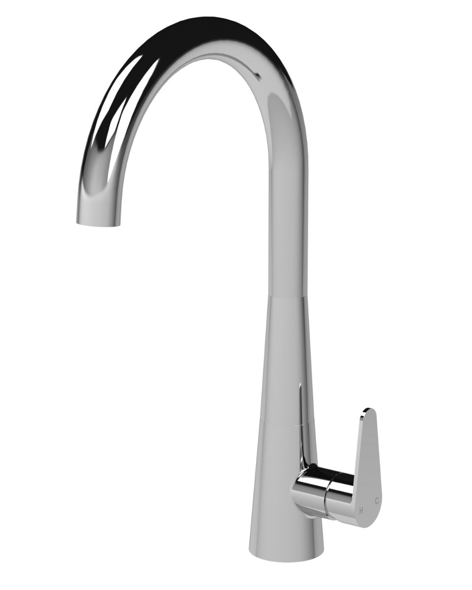 Launde Abbey 1Tap Hole Single Lever Handle Mono Kitchen Sink Mixer Tap - Chrome - TAP 'N' SHOWER