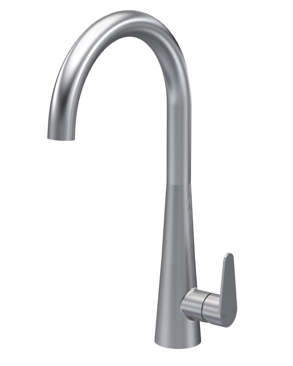 Launde Abbey Mono Single Lever Handle Kitchen Sink Mixer Tap - Brushed Nickel - TAP 'N' SHOWER
