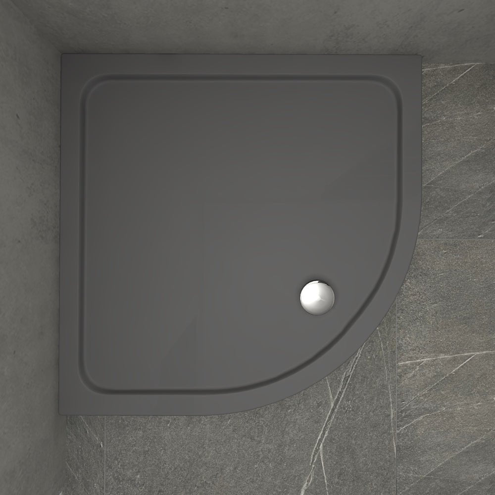 Kudos Kstone Slip Resistant Quadrant Shower Tray 800mm - Slate Grey - KSQ80SRGR - TAP 'N' SHOWER