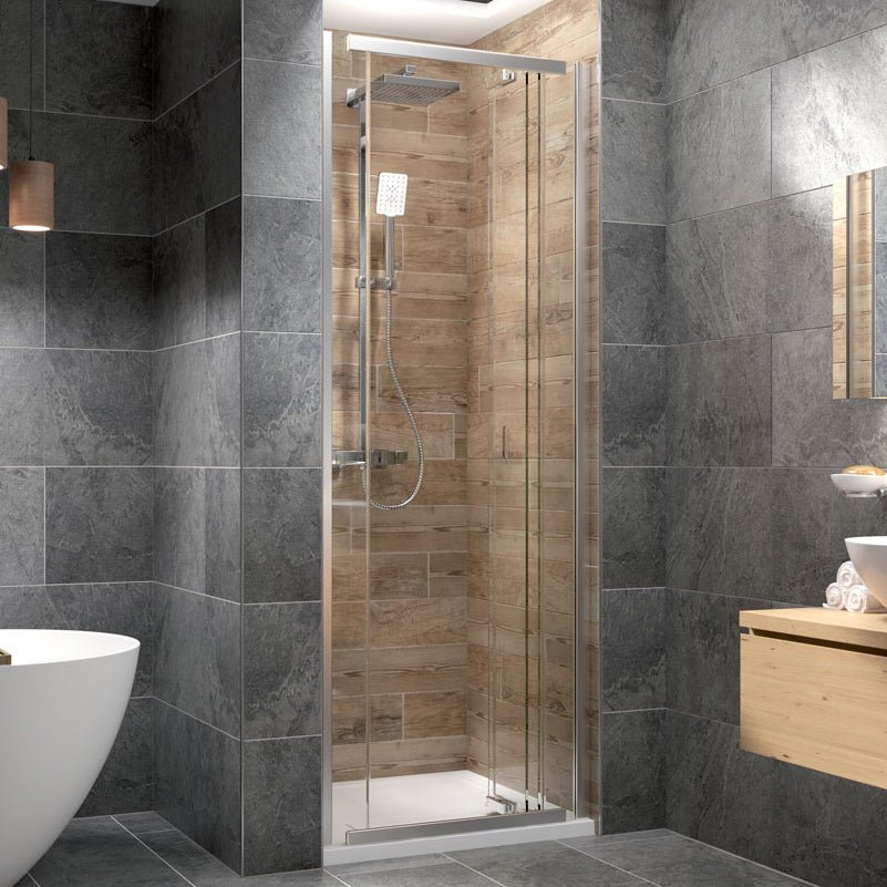 Kudos Pinnacle8 Centre Folding Shower Door 800mm - Chrome - P8CF80 - TAP 'N' SHOWER