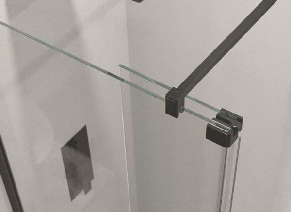 Kudos Fold Away Deflector Pane Right Hand 10mm - Matt Black - 10WPFADPRHMBK - TAP 'N' SHOWER