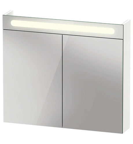 Duravit No.1 Two Door Mirror Cabinet With LED Light 800 x 700mm - Matt White - N17921000003000 - TAP 'N' SHOWER