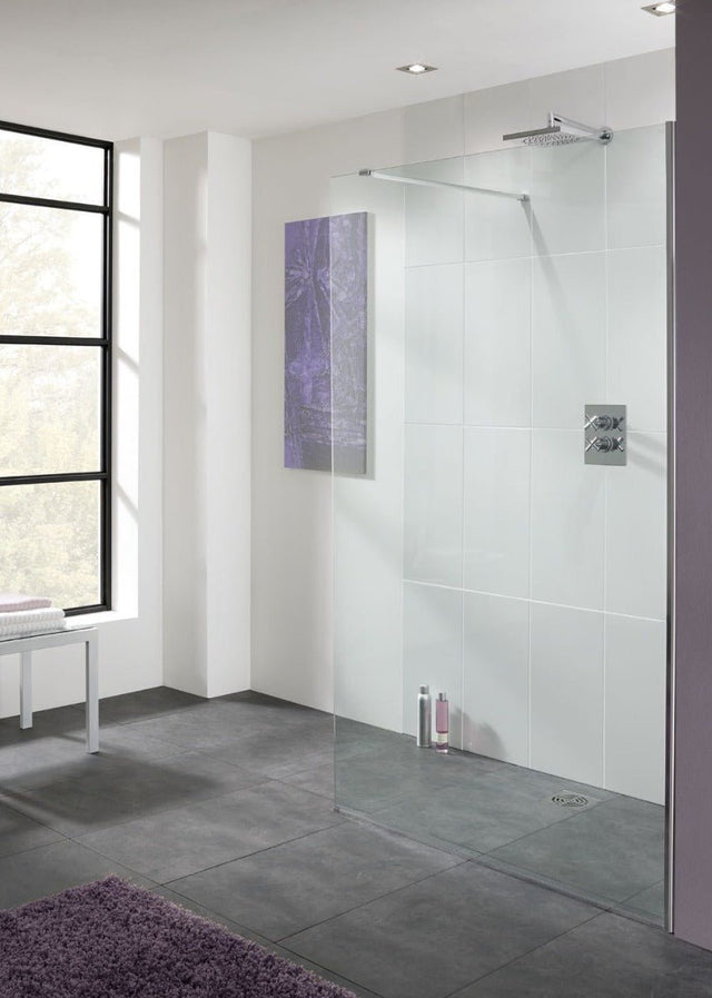 Lakes Cannes Walk - In 200mm x 2000mm Wetroom Shower Panel - 8mm Clear Glass - LK810 - 020S - TAP 'N' SHOWER