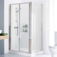 Lakes Classic Semi - Frameless 700mm x 1850mm Bi - Fold Shower Door Silver Frame - 6mm Clear Glass - LKVB070S - TAP 'N' SHOWER