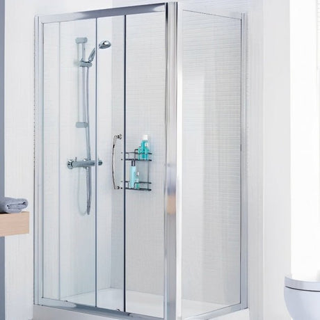Lakes Classic Framed 1000mm x 1850mm Pivot Shower Door Silver Frame - 6mm Clear Glass - LK1P100S - TAP 'N' SHOWER