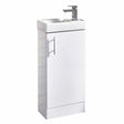 Scudo Lanza Floor Mounted Cloakroom Vanity Unit (Unit Only) - Gloss White - LANZAFLOOR - TAP 'N' SHOWER
