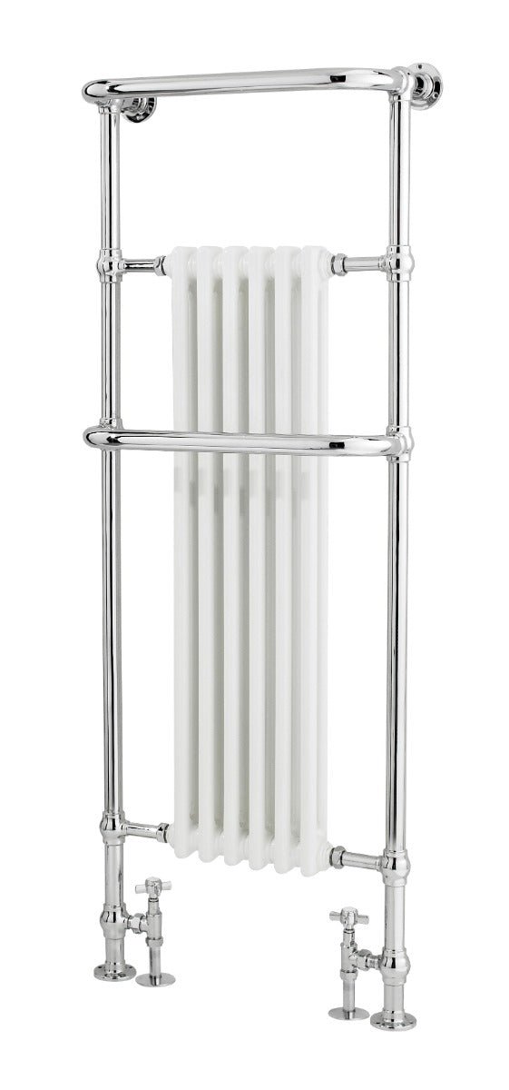 Launde Abbey Brampton Towel Rail Traditional Radiator 1500 x 575mm - Chrome - TAP 'N' SHOWER