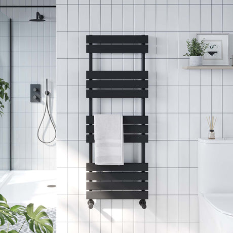 Scudo Life Towel Radiator 1200 x 450mm - Black - LI - 120 - 45 - B - TAP 'N' SHOWER