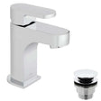 Vado Life Mini Mono Basin Mixer chrome single lever deck mounted tap with clic-clac waste