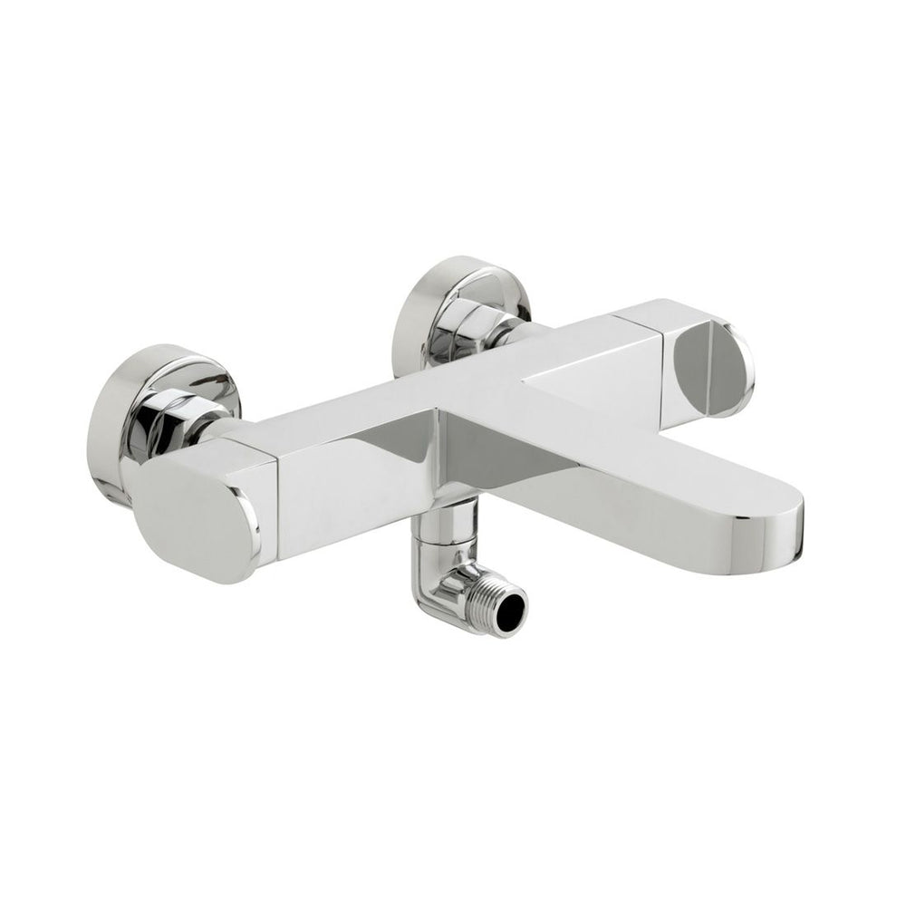 Vado Life Wall Mounted Thermostatic Bath Shower Mixer Tap With Shower Kit - Polished Chrome - LIF - 123T+K - CP - TAP 'N' SHOWER