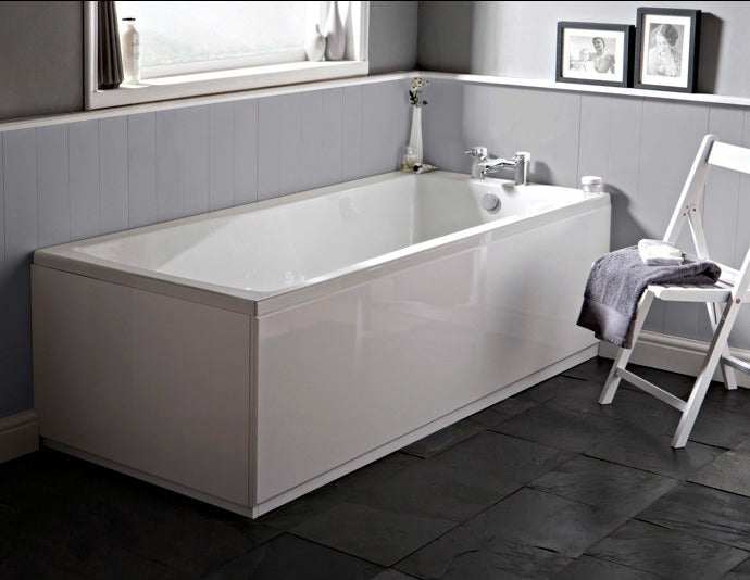 Nuie Linton White Contemporary Single Ended Bath 1500x700 - NBA405