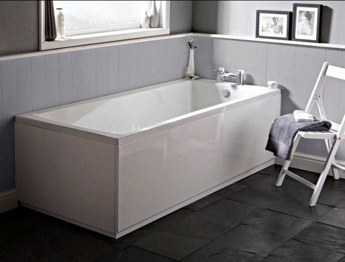 Nuie Linton White Contemporary Single Ended Bath 1800x800 - NBA414