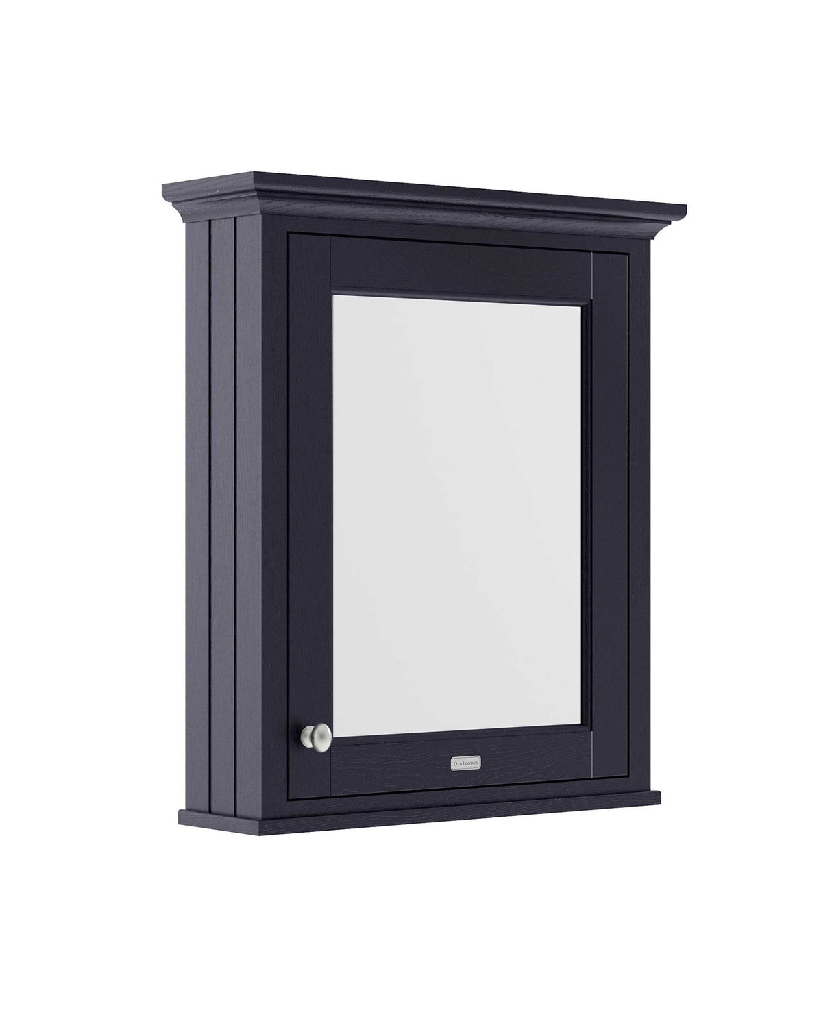 Hudson Reed Old London Twilight Blue traditional mirrored bathroom cabinet 650mm wide with left to right door swing