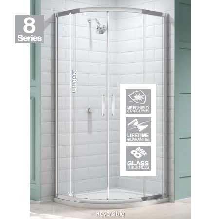 Merlyn 8 Series Quadrant Shower Enclosure 800mm x 800mm - Clear Glass - M83211 - TAP 'N' SHOWER
