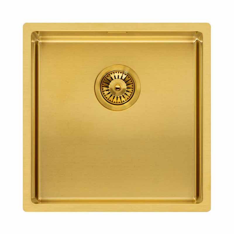 Reginox Miami 1 Bowl Integrated Sink - Gold - MIAMI 40X40 GOLD - TAP 'N' SHOWER