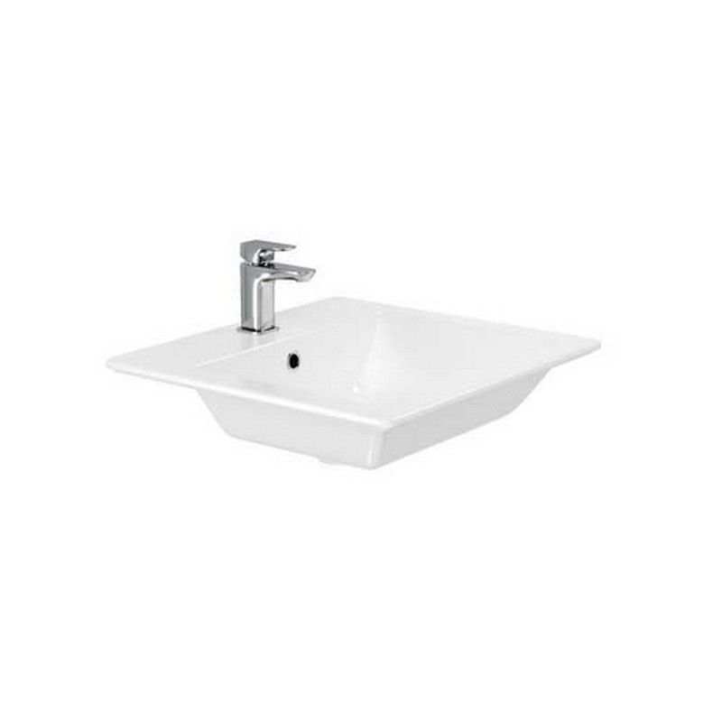 Britton My Home Countertop One Tap Hole White Basin - MY60CT1THW - TAP 'N' SHOWER