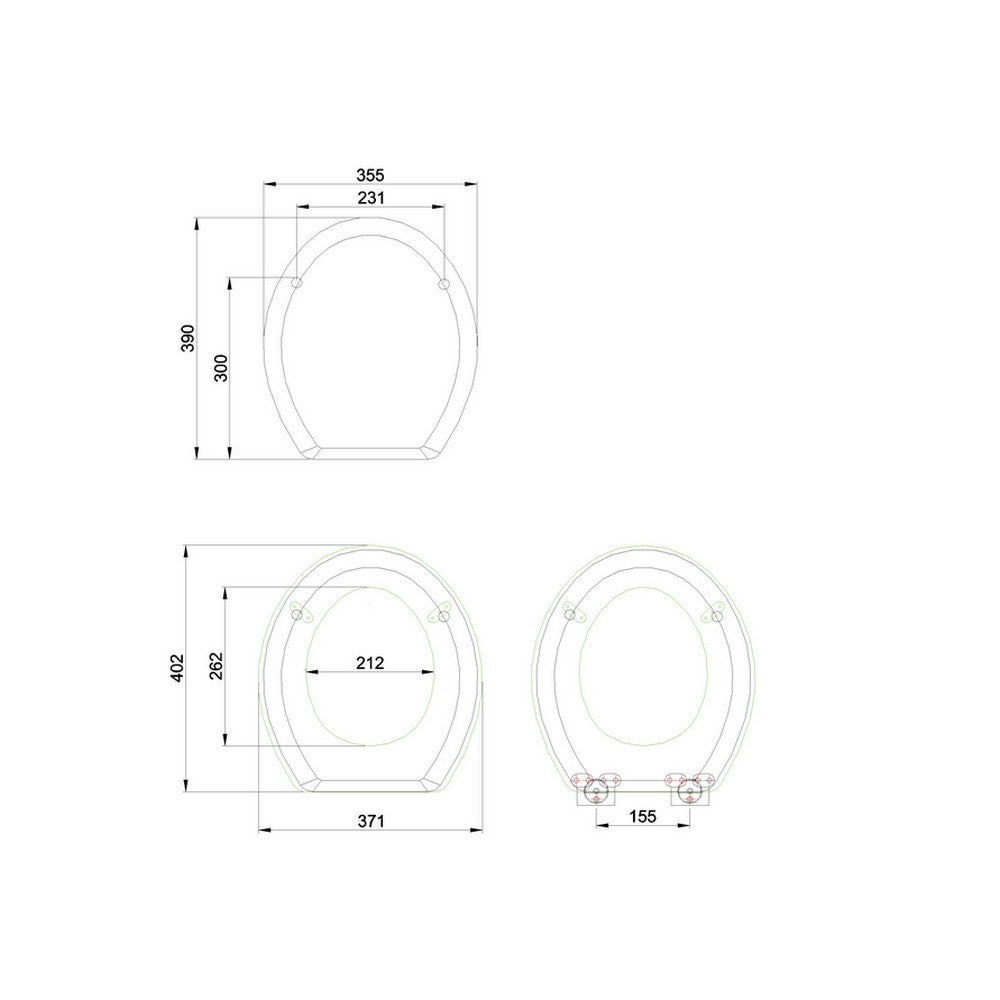 Bespoke Confetti Pink Seat With Gold Hinges - S54GOLD