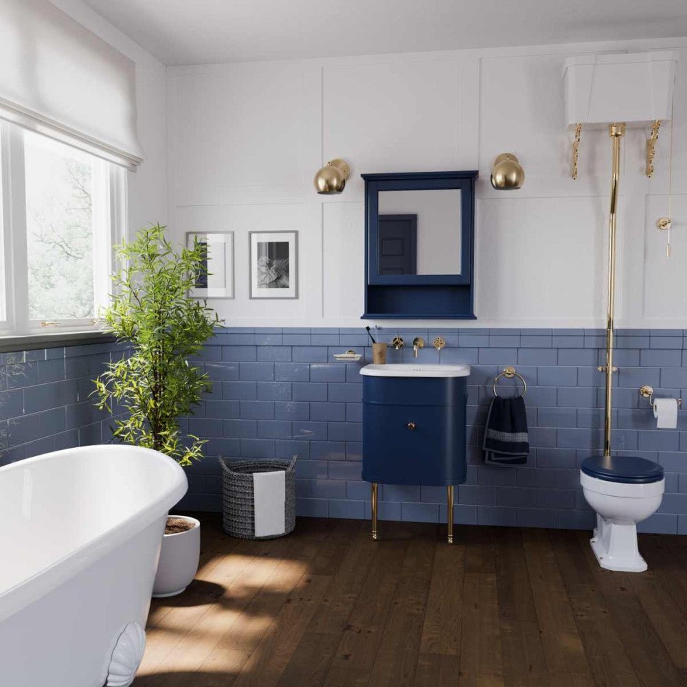 Burlington Chalfont Single Drawer Unit 1000mm - Matt Blue - CH100B - TAP 'N' SHOWER