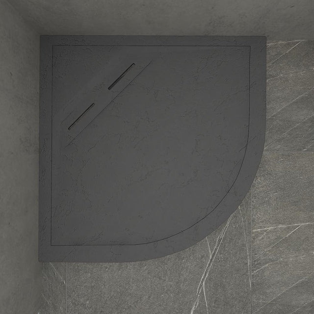 Kudos Connect2 Quadrant Shower Tray 1000 x 1000mm - Slate Grey - C2TQ100SLGR - TAP 'N' SHOWER