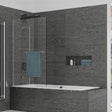 Kudos Inspire 2 Panel In - Swing Bath Screen with Towel Rail 1500 x 950mm LH - 8mm Glass - 4BASC2PI8L - TAP 'N' SHOWER